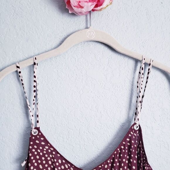 Rag & Bone Dirdre Wine Polka Dot Tank Dress - Picture 5 of 10